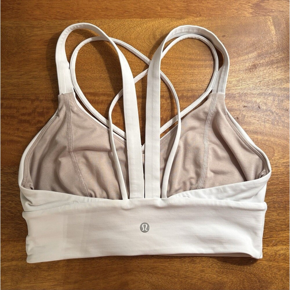 Lululemon Free To Be Serene Bra Size 6 White Ivory Strappy Yoga Light Support